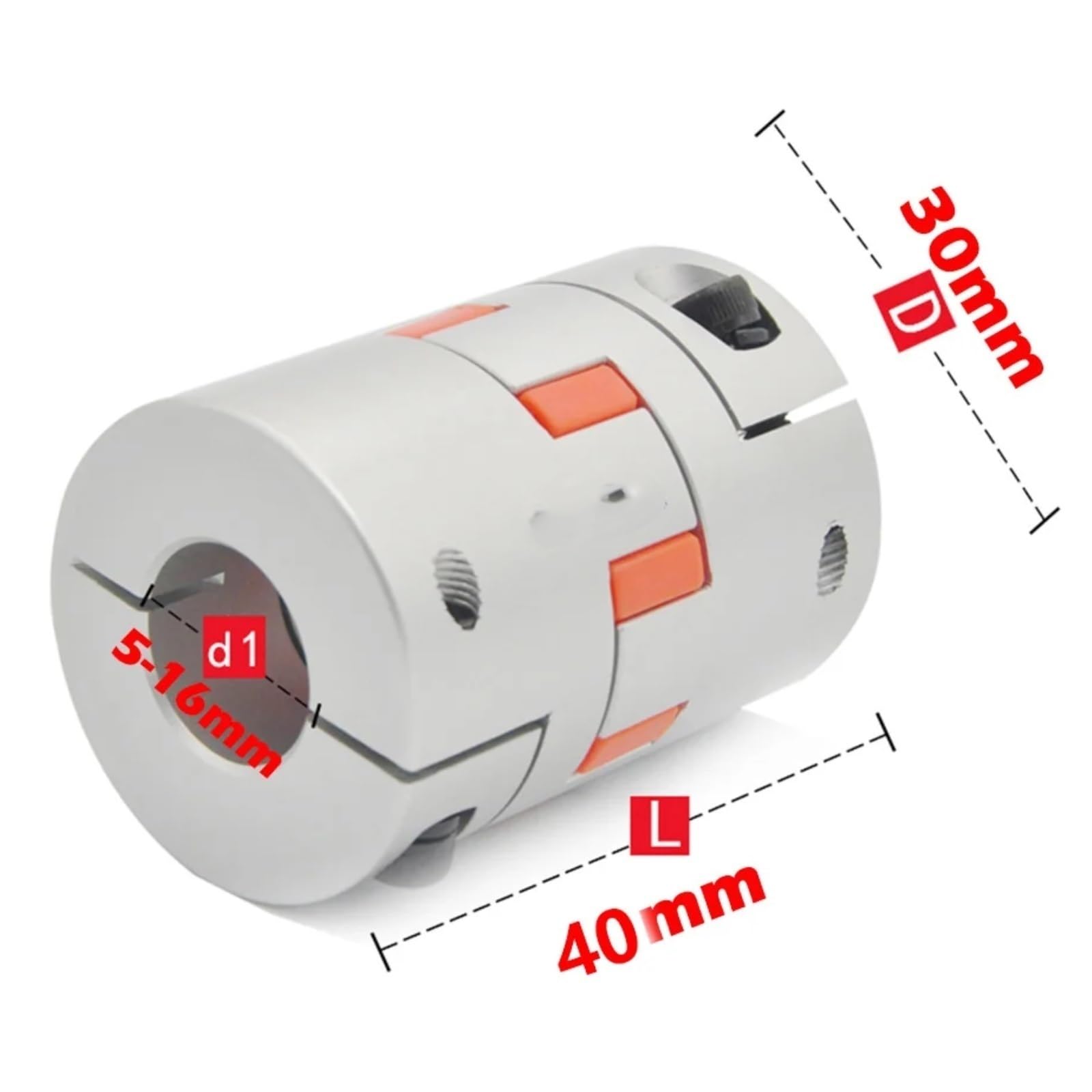 Accouplement élastique Flexible, Pince à Prunier Flexible série CF-03/BW D30L40, 1 pièce, Taille d'arbre de coupleur, mâchoire CNC, couplage 8/10/12/14/16mm(6x6.35)