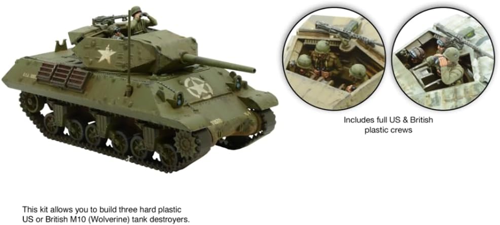 Bolt Action M10 Wolverine Tank Destroyer 1:56 WWII Military Wargaming Plastic Model Kit