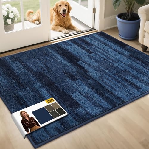 JSEI Dirt Trapper Door Mat 32"x48", Non-Slip Doormats Washable Entryway Mat, Welcome Floor Mat Absorbent Low Profile Dog Door Mats for Front Back Door