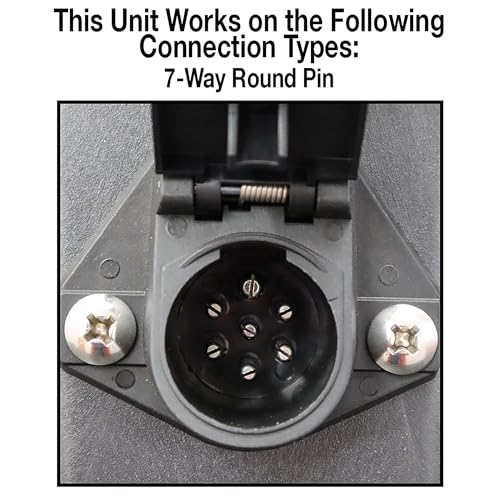 Image of Innovative Products of America Heavy Ranger MUTT Portable Trailer Light Tester for 7-Way Round Pin (SAE J560) Commercial Tractor Trailers (Compatible with Milwaukee 18V Batteries)