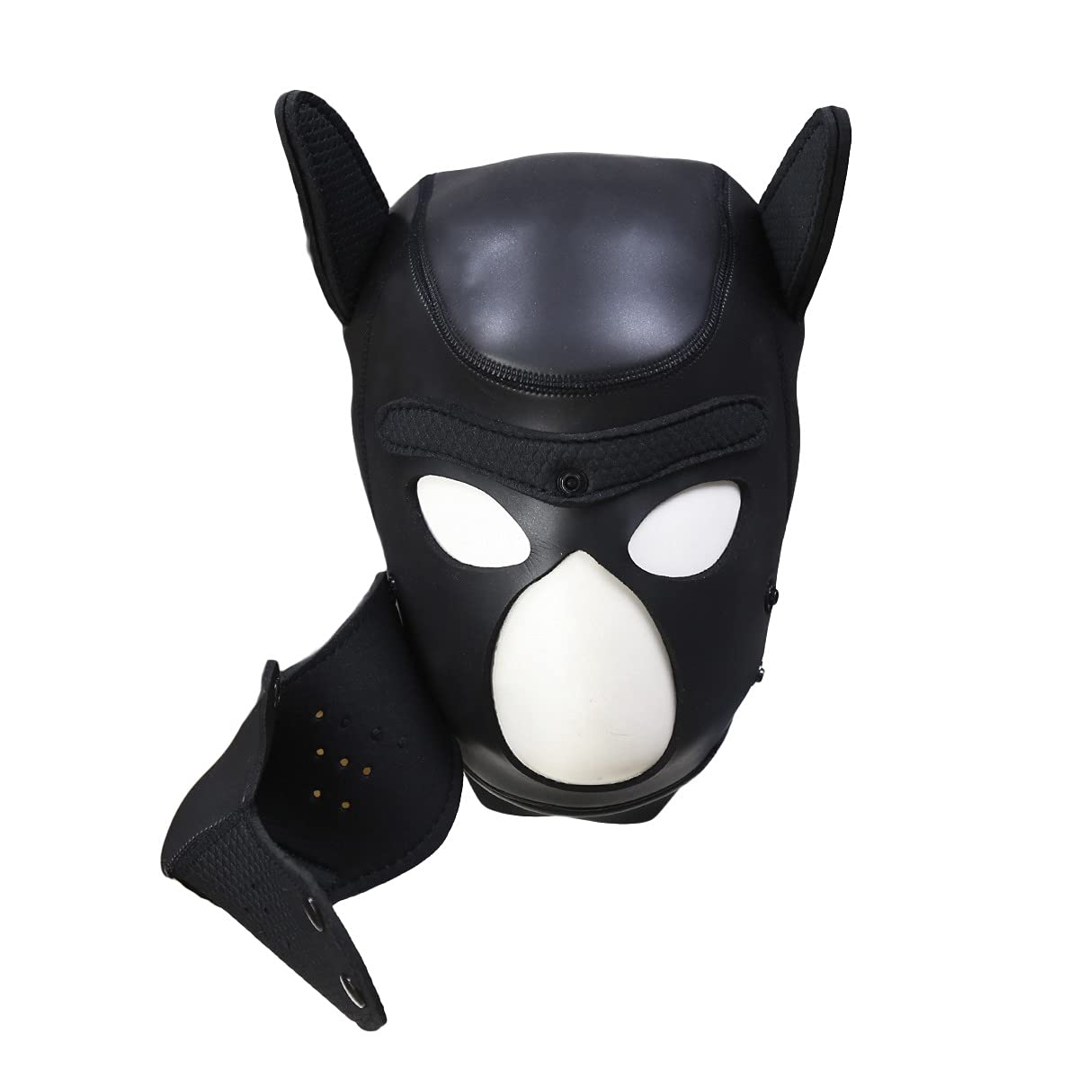 LEWECEEO Neoprene Puppy Hood Camo Full Face Mask Cosplay Costume Dog Head Masks: Black