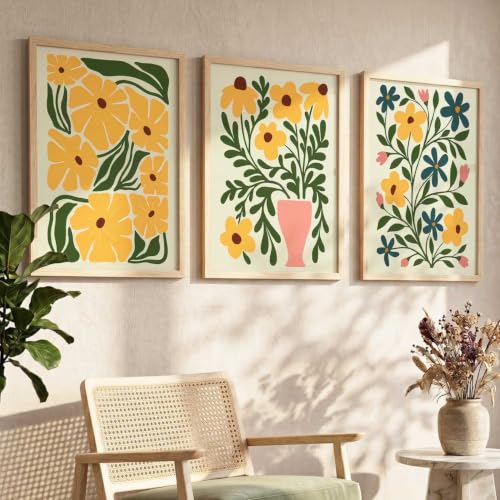 Image of kotart Boho Art Home Decoration Painting | Paintings With Frame For Living Room Bed Room Hotel Wall Decor Digital Reprint Set of 3 (14x20 Inch)