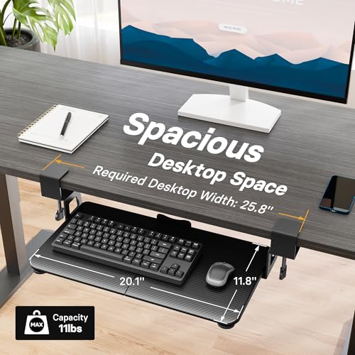 Image of BONTEC Under Desk Keyboard Tray, Pull-Out Keyboard & Mouse Platform