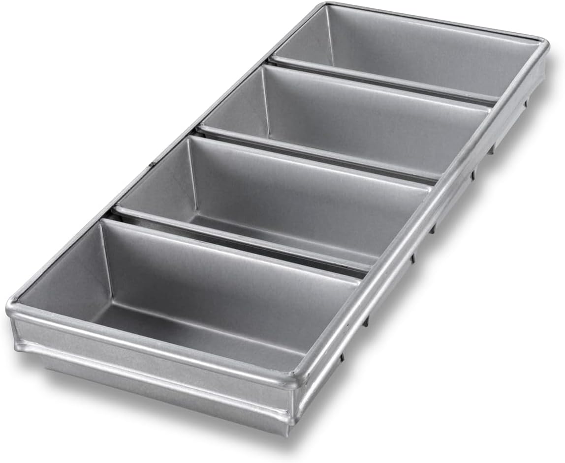 Chicago Metallic Bakeware Aluminized Steel 4-Strap Bread Pans w/ Glaze