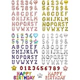 Ealimun アルファベット バルーン レターバルーン 数字 英語 英字 ローマ字 風船 balloon 誕生日 イベント 飾り付け 約40cm (ゴールド, A)