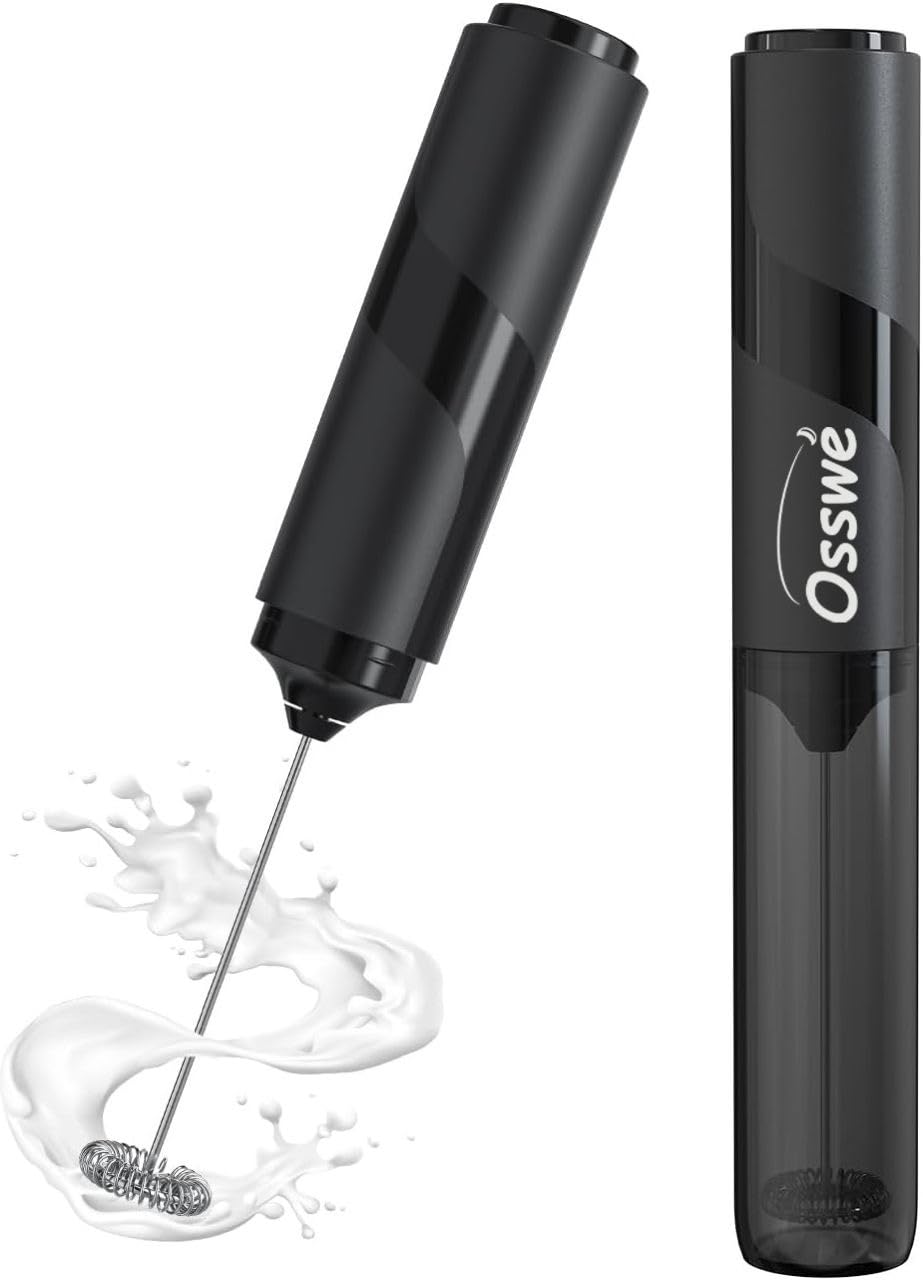 Premium Handheld Milk Frother with Cover Battery Operated Drink Mixer Handheld Easy to Carry Electric Frother Wand For
