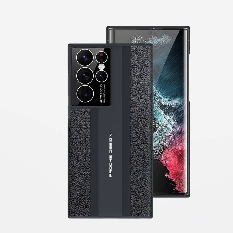 Étui en cuir véritable pour Honor 70 Pro+, housse rigide chic noire