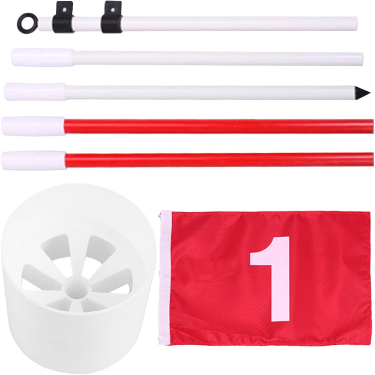 Homoyoyo Golf Flag Training Set with 5-segment Flagpole Portable Golf Flagstick and Cup for Backyard Practice
