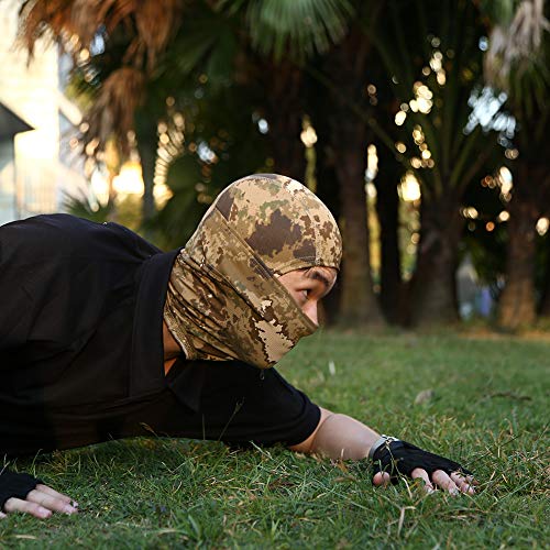 Máscara de camuflagem ao ar livre, capa de rosto inteiro à prova de sol (amarelo)