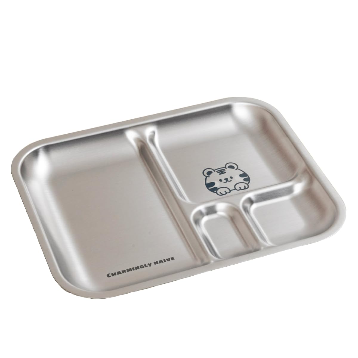 Basil Stainless Steel Plate for Kids - Kids Plates for Food with 3 Compartments - Dinner Plates for Baby - Unbreakable Dinner Plates - Ideal for Birthday, Return Gifting - Bento Tiger Plate-image-14