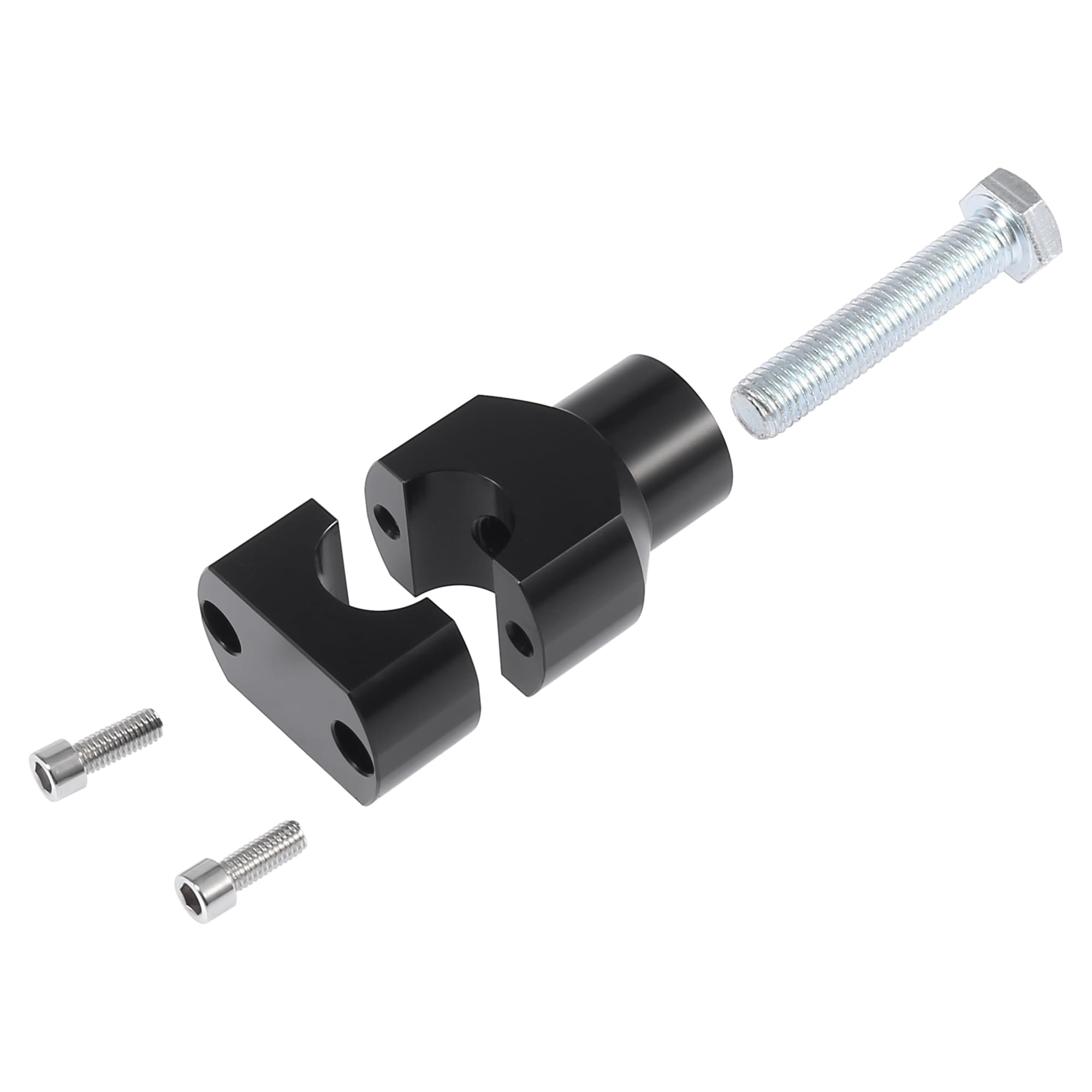 Motoforti 1 paire de poignées de guidon de moto avec pince de montage pour guidon de 7/8" 22 mm Noir