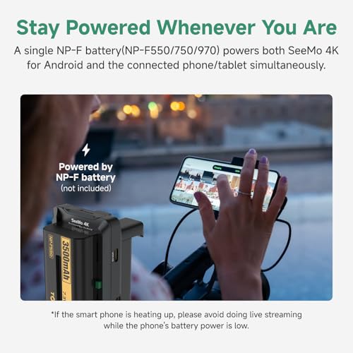 Accsoon SeeMo 4K para Android, dispositivo portátil 4K HDMI de grabación y streaming de vídeo H.264, codificador H.264, salida USB-C, vigilancia en directo, soporte LUT, alimentado por batería NP-F - imagen 5