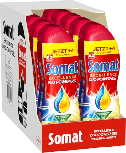 SOMAT Excellence Duo Power Gel Zitrone & Limette (10 x 62 Spülgänge) – Spülmittel für die Spülmaschine, kraftvoll gegen Fett, wirksam bei niedrigen Temperaturen & im Eco-Programm, strahlendes Geschirr SOMAT Excellence Duo Power Gel Zitrone & Limette (10 x 62 Spülgänge) – Spülmittel für die Spülmaschine, kraftvoll gegen Fett, wirksam bei niedrigen Temperaturen & im Eco-Programm, strahlendes Geschirr