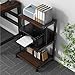 Rolling Printer Stand with Storage, Under Desk Printer Cart with Wheels, 3 - Tier Wooden Metal Shelf for Office, Desktop Printer Stand Organizer for Files and Accessories(Brown)