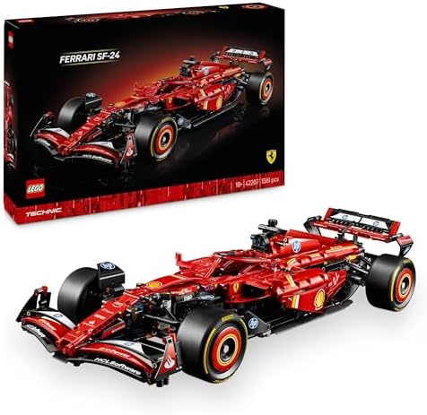 LEGO Technic F1 Ferrari SF-24 - Maquette de Voiture de Course Collector à échelle 1/8 - Inclut Moteur V6, boîte de Vitesses, DRS et Volant - Idée Cadeau pour Adulte et Adolescent 42207