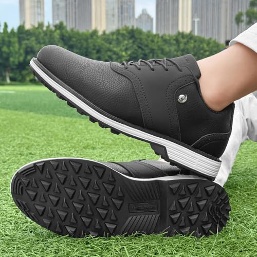 Image of Golf Shoes Men Spikes Classic Golf Footwears Male Walking Sneakers for Golfers Size 7-14