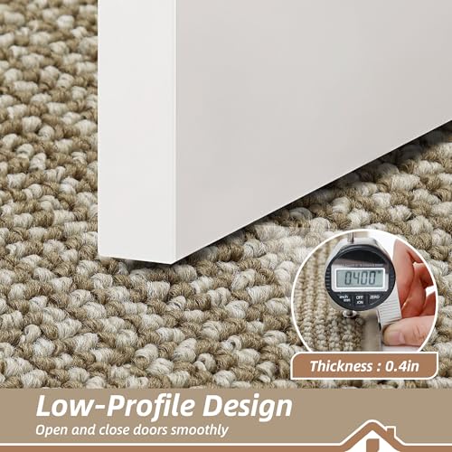 Image of BEQHAUSE Dirt Trapper Door Mat 24 inch x 60 inch, Non-Slip Washable Doormats Entrance Mat, Dirt Resistant and Absorbent Welcome Mat, Low Profile Floor Mats for Front Back Door and Entryway, Light Beige
