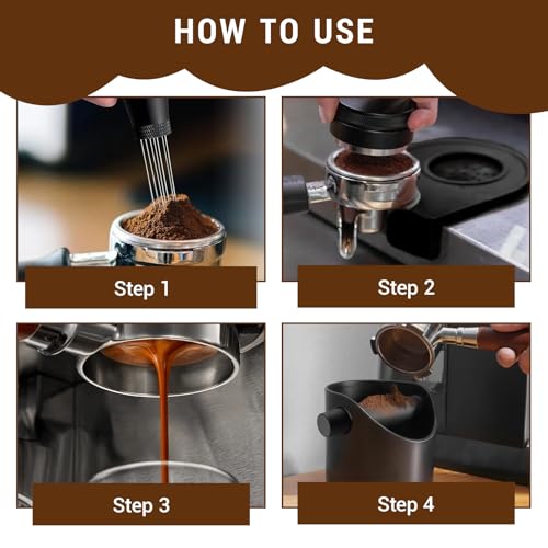 Bettinay Coffee Knock Box - ABS Grounds Collector with Removable Bar, Non-Slip Base, Coffee Cushion & Stirring Needle - Image 6