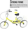 Foldable 3 Wheels Cruiser Bike,20 Inch Adult Tricycle Folding Trike with Shopping Basket Cycling for Outdoor Sport Shopping #2