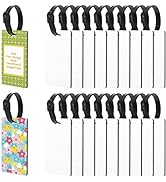 20pcs Sublimation Blanks Luggage Tags with Strap, White Blank Backpack Travel Bag Baggage Tags Do...