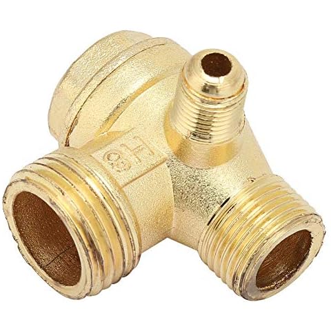 Air Compressor Check Valve - Air Compressor Thread Check Valve Brass Three-way Unidirectional Check Valve Connect Pipe Fittings for Air Pressure Tank and Compressor Piston Pump Cover