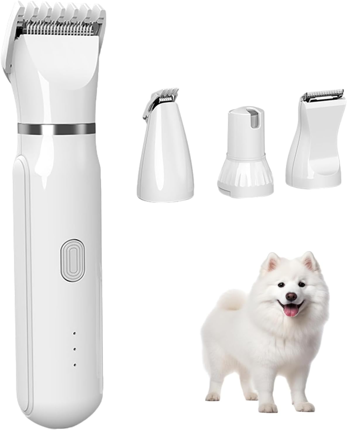 Dog Trimmer Grooming Kit with Nail Grinder, 4 Blades Low Noise Pet Clippers for Dogs and Cats, USB Rechargeable, Pet Clippers, Paws, Eyes, Ears, Face