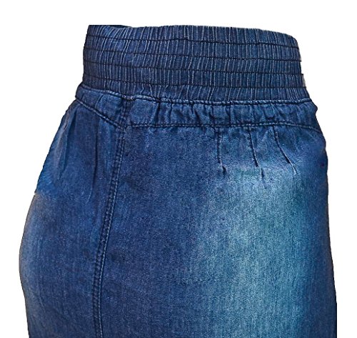 Fashion2Love Womens Juniors Long Light Denim Slit Maxi Skirt3