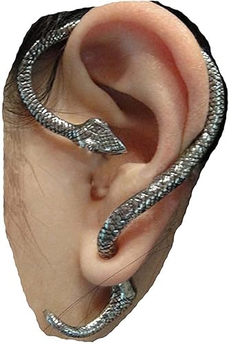 Punk Snake Cuff Earrings Silver Snake Ear Climber Earrings Cartilage Ear Crawler Earrings Gothic Serpent Clip on Wrap Earrings Jewelry for Women