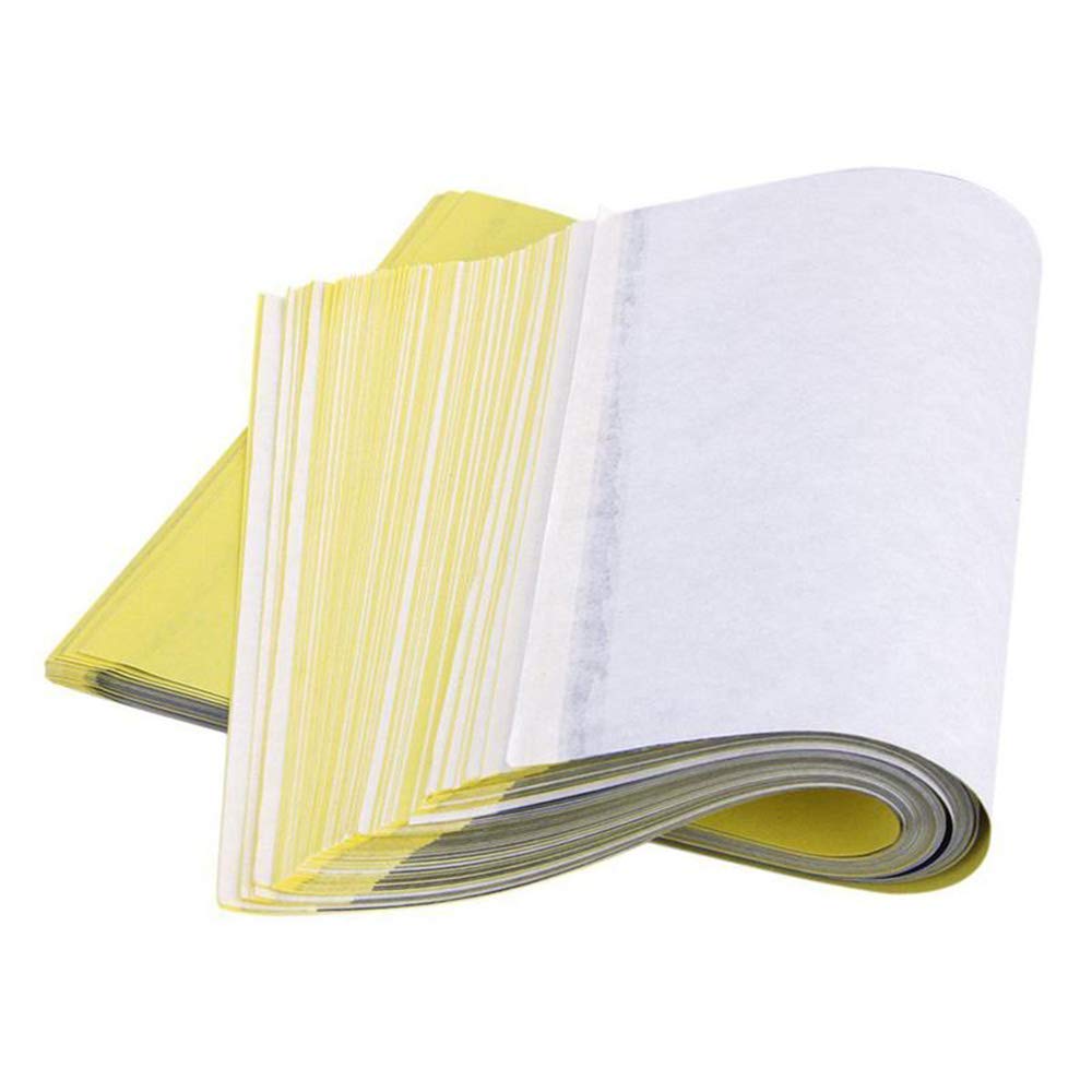 Anself 100 Pcs Papel de Transferencia para Tatuaje Cuatro Capas de Hojas de Copia para Tatuaje Tattoo Transfer Paper A4 (#3)
