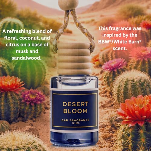 Image of Car Hanging Diffuser - Long Lasting Car Freshener - Japanese Squash Scent - Lasts up to 60 days (Desert Bloom), Black, Gold