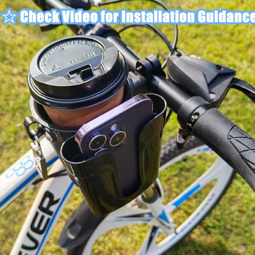 Bike Cup Holder with Phone Keys Holder, Handlebar Water