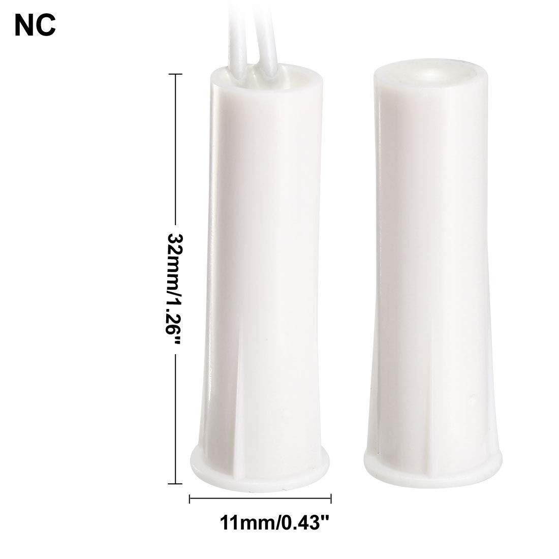 NC Sensor de Puerta de Ventana de Seguridad con Cable Empotrado, Alarma, Interruptor de láminas magnético, Blanco RC-35, 5 uds.