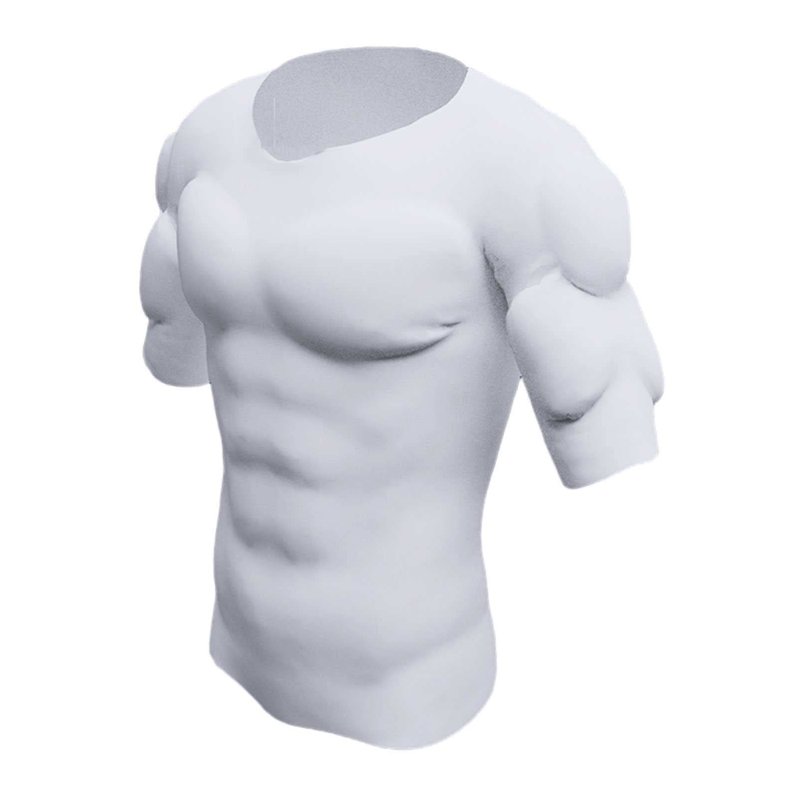 Men Muscle Suit Fake Chest T-Shirt Ice Silk Enhancer Shaper Quick Drying Undershirt