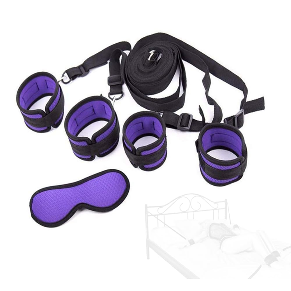 Sangle fixe double sport pour lit violet, sangle extensible à longueur réglable