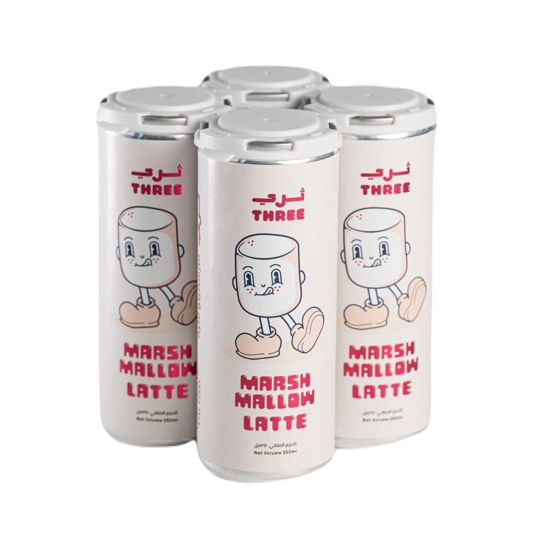 SPECIALTY THREE COFFEE ROASTERS Cold Brew Marsh Mallow Latte, Pack of 4 x 250ml Cans
