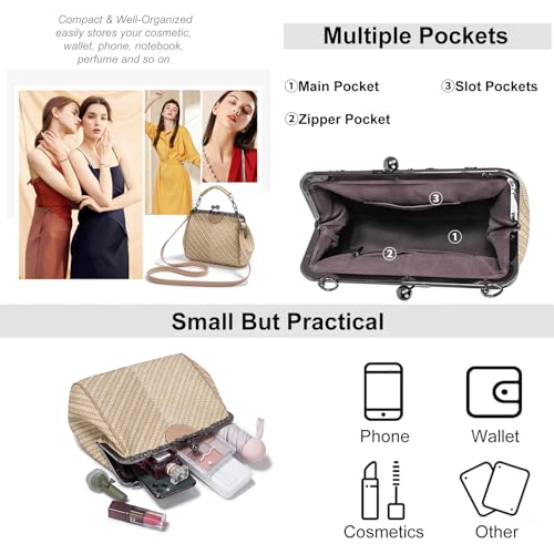 Bolso vintage para mujer de cuero PU estilo retro miniatura 6