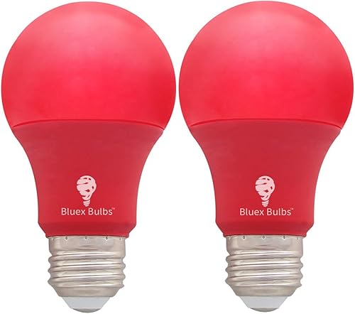 BlueX - Paquete de 2 bombillas LED A19 (9 W, equivalente a 60 W), base E26, luz azul, decoración de fiestas, porche, iluminación del hogar,