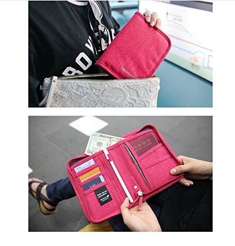 nalmatoionme cierre tipo cartera con cremallera completa Documento Organizador Pasaporte Billete de viaje soporte para