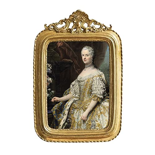 Sylvia's Shop Vintage 5X7 Picture Frame, Antique Ornate Photo Frame, Table Top Display And Wall Hanging Home Decor, Old Fashioned Gorgeous Photo Gallery Art Deco, Gold #TOP19