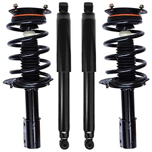 Image of Detroit Axle - 4pc 2WD Struts Shock Absorbers for 2001-2005 Pontiac Aztek, 2 Front Struts & Coil Spring 2 Rear Shock Absorbers 2002 2003 2004 Replacement Suspension Kit