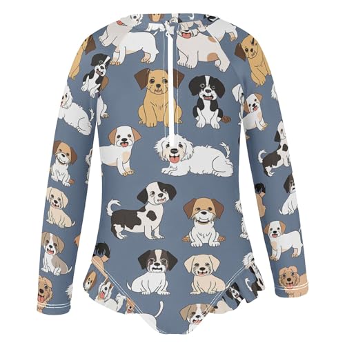 Girls One Piece Swimsuits with UPF 50+ Sun Protection Long Sleeve Swimsuit 3-12 Years2