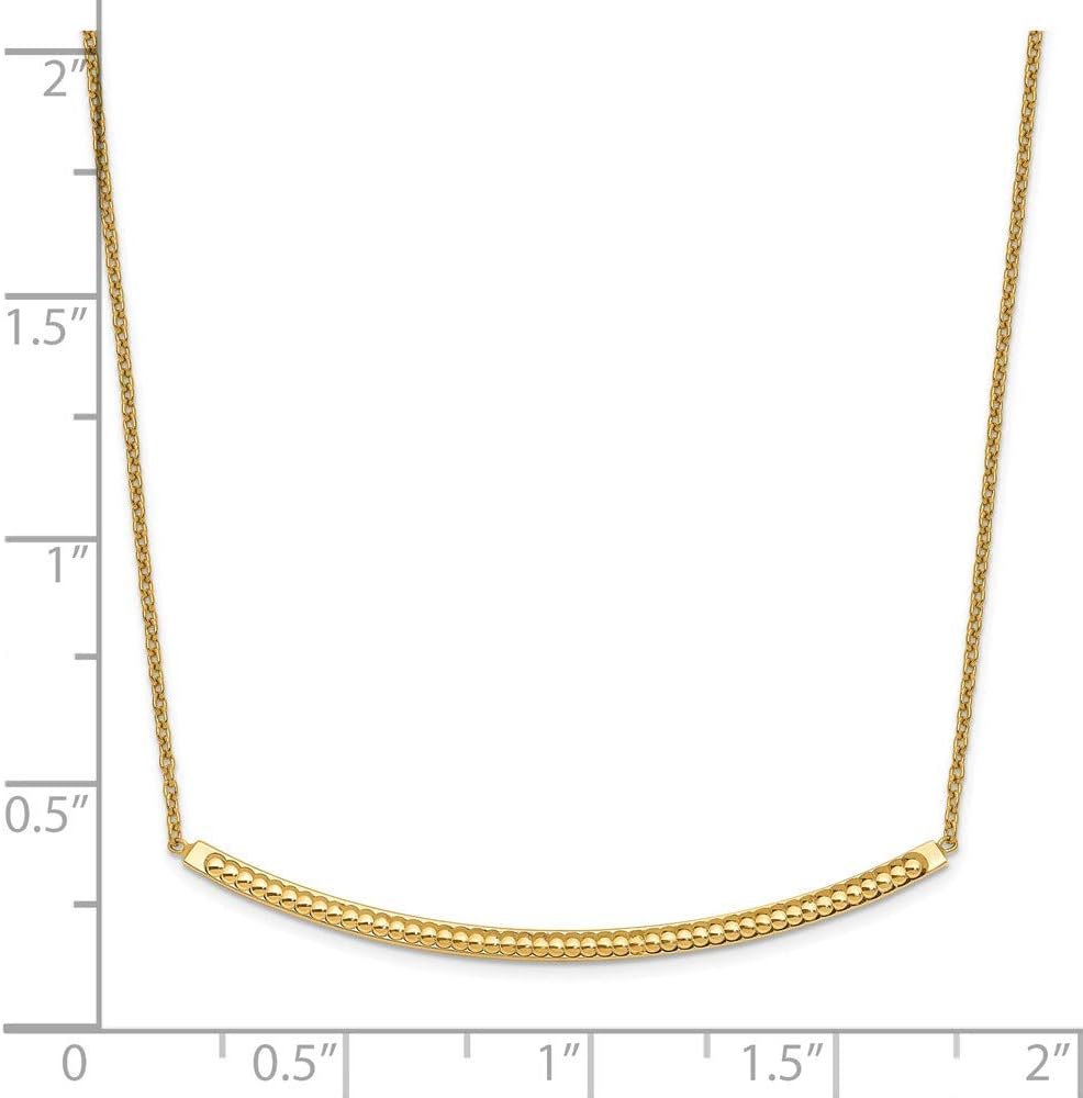 Chain Necklace 14K Yellow Gold Fancy Polished diamond-cut with 2in ext. Bar