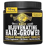 Doc Itchy Rejuvenating Hair-Grower Dog Pet Chews | 10mg Melatonin for Dogs | Hair Growth Booster | Senior Dog Energizer | Calming | Medical-Strength | Food Allergy Safe | Vegan | 90 Count