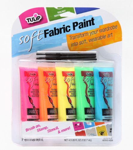 Tulip 29376 Soft Neon Fabric Paint, 5-Pack