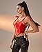 Alivila.Y Fashion Womens Satin Lace Overbust Corset Top Asymmetrical Hem Bustiers X682-Red-L
