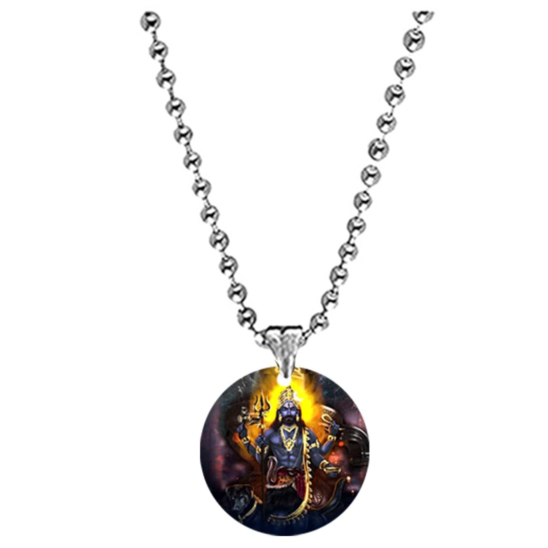 Abhiora FashionLord Kaal Bhairava Blessing Bead Chain Black Acrylic Pendant for Men Women | Spiritual Devotional Charm for Gifting, Festivals and Personal Styling-image-28