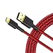 USB Type C Cable,POWMEE [2-Pack 6FT] USB C-USB A,Nylon Braided Fast Charging Cord for Samsung GalaxyS10/S10plus/S10E/S9/S9plus/S8/S8plus/Note9/Note8/LGV40/V30/V20/G7/G6/G5 (Red)