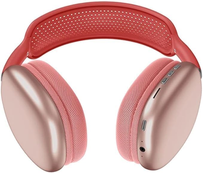 P9 Plus Max Immersive Active Noise Cancelling Over-Ear Headphones, Epitome of Cutting-Edge Design and Premium Sound Quality. Elevate Your Listening Experience, Fusion of Style and Comfort (RED)