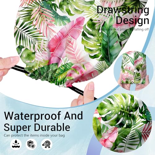Image of Palm Leaf Grip Bag for Gymnast Botanical Drawstring Athlete String Bag for Gym