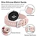 BISONSTRAP Silicone Watch Bands, Slim Watch Straps with Quick Release, 14mm, Pink with Silver Buckle